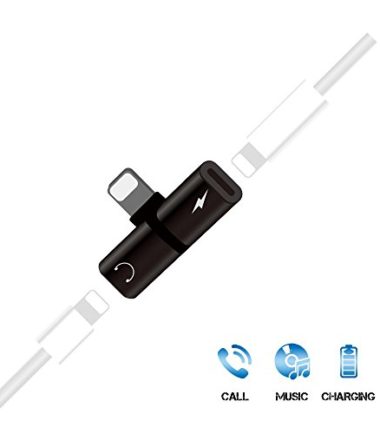 iPhone Adapter Splitter, 2 in 1 Dual Lightning Audio & Charge Adapter