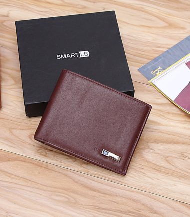 smart leather Anti-Lost + Anti-Theft Wallet - Brown