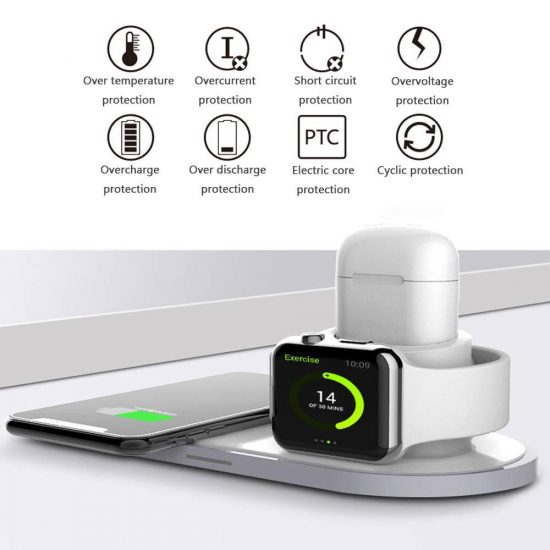 Charging Station Holder Stand Dock 3in1 Wireless Fast Charger