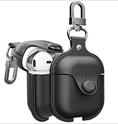 AirPods Leather Case - اسود