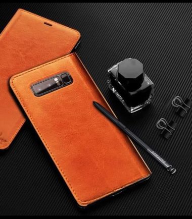 V1 Flip Cover Leather For Galaxy Note 8 - Black
