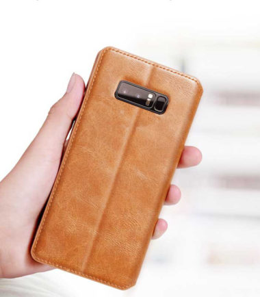 V1 Flip Cover Leather For Galaxy Note 8 - Black