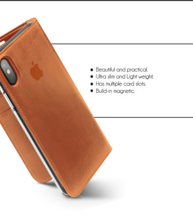 iPhone Xs Max جراب جلد عالي الجودة مدمج بمحفظة داخلية لل