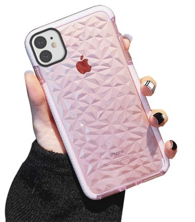 Vero Slim Diamond Pattern Soft TPU Anti-Scratch Shockproof - Iphone 11, Pink