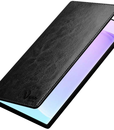 V1 FLIP COVER LEATHER FOR GALAXY NOTE 10 / NOTE 10 PLUS - Note 10, Black
