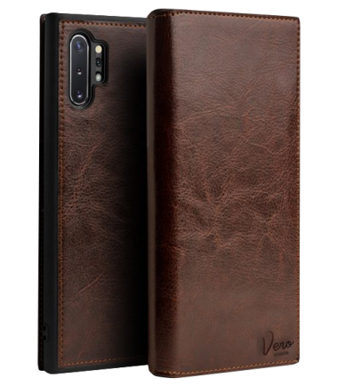 V1 FLIP COVER LEATHER FOR GALAXY NOTE 10 / NOTE 10 PLUS - Note 10 +, Brown