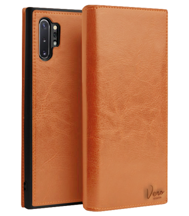 V1 FLIP COVER LEATHER FOR GALAXY NOTE 10 / NOTE 10 PLUS - Note 10 +, Tan