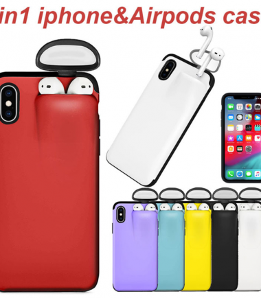 Protection Cover for AirPods & iPhone - iphone 11 Pro, اسود