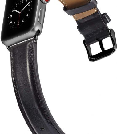 Apple Watch Band Leather for Watch Band 44mm ,42mm,40mm,38mm - Black, 40
