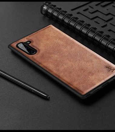 VSLIM Back Cover Leather Case For Note 10 / Note 10 Plus - Note 10 +, Black