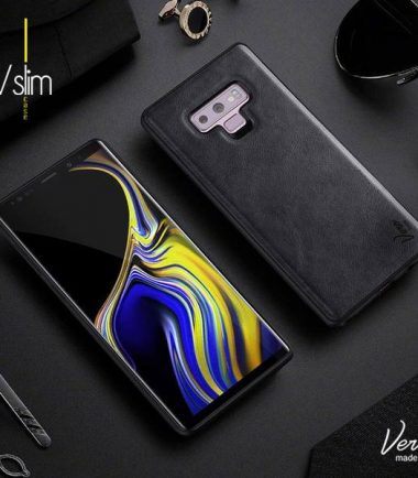 VSLIM BACK COVER LEATHER CASE FOR NOTE 9 - Black