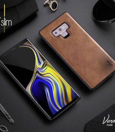 VSLIM BACK COVER LEATHER CASE FOR NOTE 9 - Brown